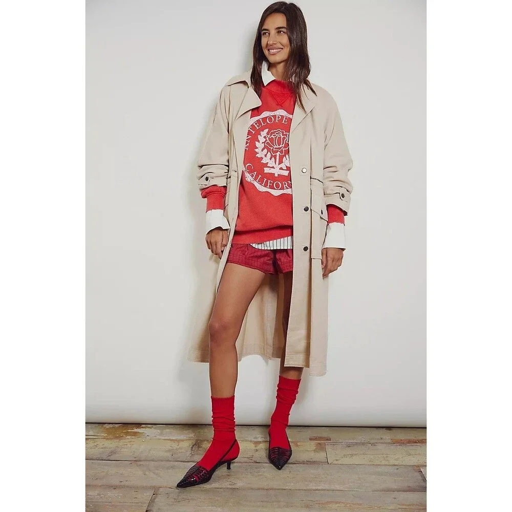 Free People We The Free Perry Military Coat Jacket Top Cotton Cozy XS New 278492